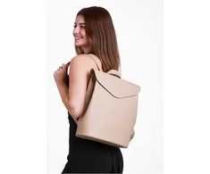 Vuch Moteriška odinė kuprinė Joanna Leather rusvai gelsvas