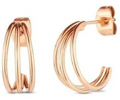 Vuch Elegantiški auskarai iš paauksuoto plieno Elegy Rose Gold