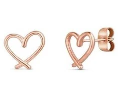 Vuch Emery Rose Gold Heart minimalistiniai bronziniai auskarai