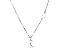 Vuch Kiral Sidabrinis Moon Pendant Necklace
