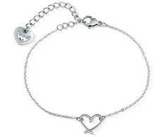Vuch Minimalist Steel Bracelet Heart Emery Sidabrinis