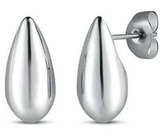 Vuch Tear drop steel earrings Lurea Sidabrinis