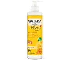 Weleda Baby szampon i płyn do mycia ciała su nagietkiem lekarskim 400ml