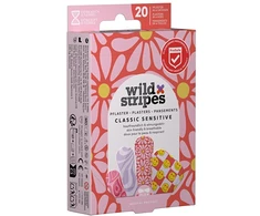 Wild Stripes Laukinių dryžių pleistrai, klasikiniai, jautrūs, pastelinės spalvos pleistrai, 20 vnt.