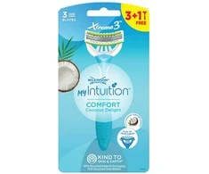 Wilkinson Sword vienkartinis skustuvas moterims My Intuition Comfort Coconut Delight 3 + 1 vnt.