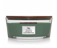 WoodWick Aromatinė žvakė (Mint Leaves &amp; Oak), 453,6 g