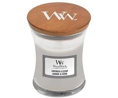 WoodWick Aromatinė žvakė (Lavender &amp; Cedar), 85 g