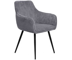 SATORI FASO pilka velveta minkšta kėdė valgomajam 57x59x84 HOMLA