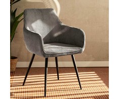 SATORI FASO pilka velveta minkšta kėdė valgomajam 57x59x84 HOMLA