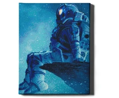 Astronautas ir žvaigždės 40×50 cm (apvalūs deimantukai)
