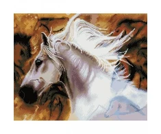 Baltas arklys 40*50 cm (kvadratiniai deimančiukai)