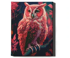 Dėlionė Didelė rožinė pelėda 40×50 cm (apvalūs deimantukai)