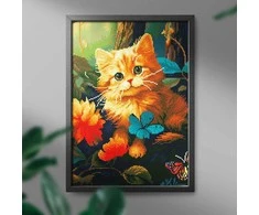 Kačiukas miške 40*50 cm (apvalus deimančiukai)