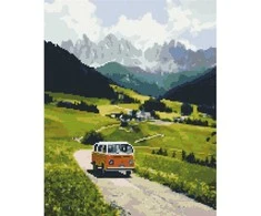 Kelionė į kalnus 40*50 cm (apvalus deimančiukai)