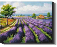 Levandų laukas 40×50 cm (kvadratiniai deimantukai)
