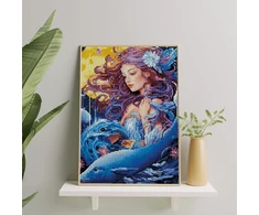 Mėnulio undinė 40×50 cm (apvalūs deimantukai)