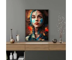 Mergina dažuose 40*50 cm