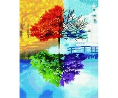 Metų laikai 40*50 cm (apvalus deimančiukai)