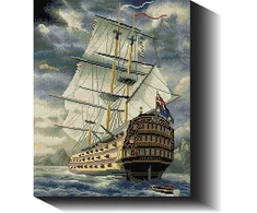 Piratų laivas 40×50 cm (kvadratiniai deimantukai)