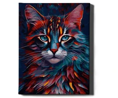 Tapyba pagal skaičius Daugiaspalvė katė 40x50 cm