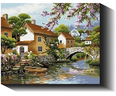Vasaros dienos ramybė 40×50 cm (kvadratiniai deimantukai)