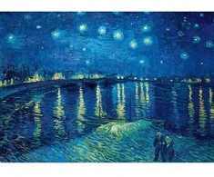 Bluebird Puzzle Bluebird Dėlionė 1000 vnt. - Vincentas van Gogas: Žvaigždėta naktis virš Ronos, 1888