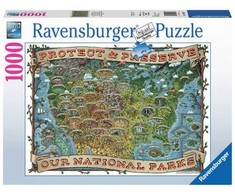 Ravensburger dėlionė „JAV nacionalinių parkų žemėlapis“, 1000 det.