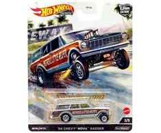 Mattel Žaislai, žaidimai ir kolekcionavimas - Hot Wheels Premium 64 Chevy Nova Gasser Die-Cast