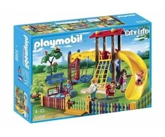 Rinkinys - Playmobil 5568 City Life Vaikų Žaidimų Aikštelė Su Supynėmis, Čiuožyklomis, Įranga - Daugiaspalvis