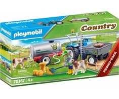 Žaislinis Transportas - Playmobil 70367 Kaimo Įkrovimo Traktorius Su Vandens Talpa Žalias