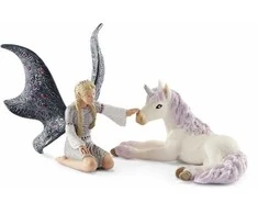 Kolekcionuojama figūrėlė - Schleich Lindariel su vienaragiu kumeliuku (fėja, detalus dizainas)