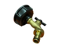 Pajungimas prie IBC konteinerio 60mm su žalvariniu kraneliu