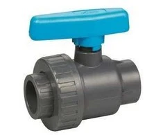 PVC ventilis 2" vidinis sriegis su mėlyna rank.