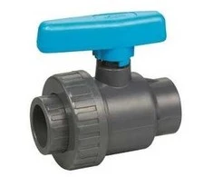 PVC ventilis 2" vidinis sriegis su mėlyna rank.