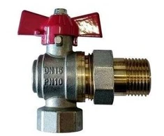 Ventilis vandeniui, kampinis su veržle ½" išorinis/vidinis sriegis