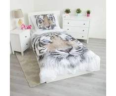 Patalynė bawełniana 140x200 Tygrys balta 8088 Tiger baltas poszewka 70x90