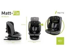 4 BABY automobilinė kėdutė Matinis-FIX 40-150cm Pilkas I-SIZE
