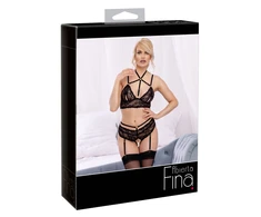 Abierta Fina seksualus komplektas Bra Set juodas S