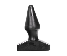 All Black All Juodas Plug 16 cm - Grooved Silicone Analogue, Juodas