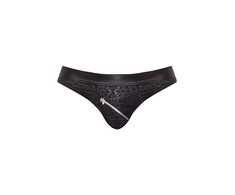 Male Power Zip Bikini XL Wet Look Waistband Juodas Tone Pattern