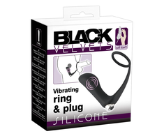 Black Velvets Juodas Velvets BV Vibrating ring &amp; plug