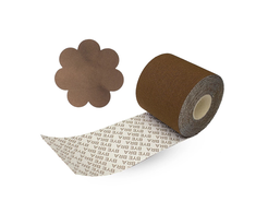 Bye Bra Body Tape 6.5cm x 5m &amp; Satin Covers Brown - Wide, Atsparus vandeniui, One Size