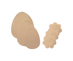 Bye Bra F-H Breast Lift Pads &amp; Satin Covers Nude - Cotton, Atsparus vandeniui