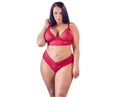 Cottelli Curves Bra and Raudona Briefs 3XL
