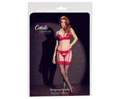 Cottelli Legwear Kojinės su raudonais nėriniais