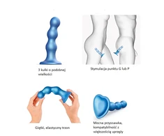 Mėlyna Strap-On-Me - Dildo Plug Balls Metallic Mėlyna S