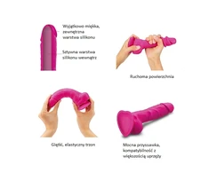 Strap-On-Me – slenkanti oda tikroviška dildo Fuchsia S