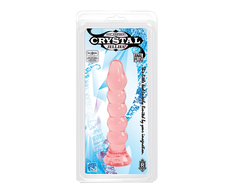 Doc Johnson Crystal Jellies Ribbed Plug 5" Clear - Flexible Design