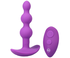 Doc Johnson A-Play Shaker Silicone Beaded Plug with Remote Control Juodas