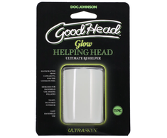 Doc Johnson Glow Helping Head Sleeve Frost/Žalias Glow Silicone Mini